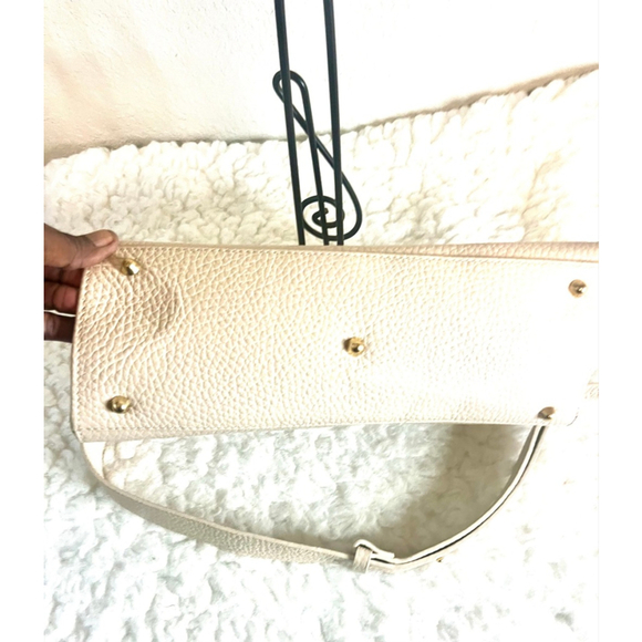 NWOT Anna Paola Italian Pebble Leather / Suede Bag Purse Beige ui - Picture 7 of 9